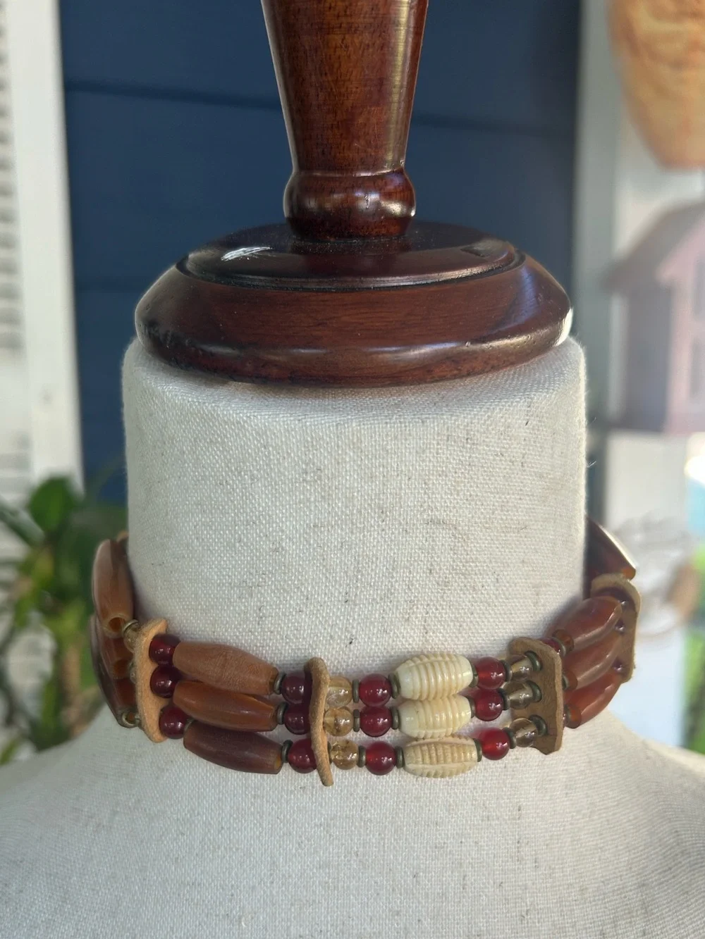 Vintage Beaded Multi-Tone Choker Necklace